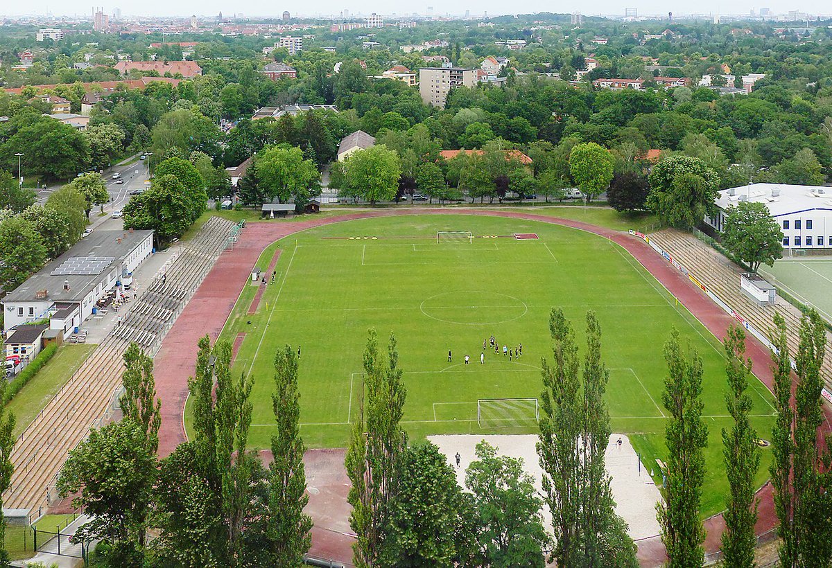 Preussen-Stadion an der Malteserstraße. Home of BFC Preussen. Opened 1938.