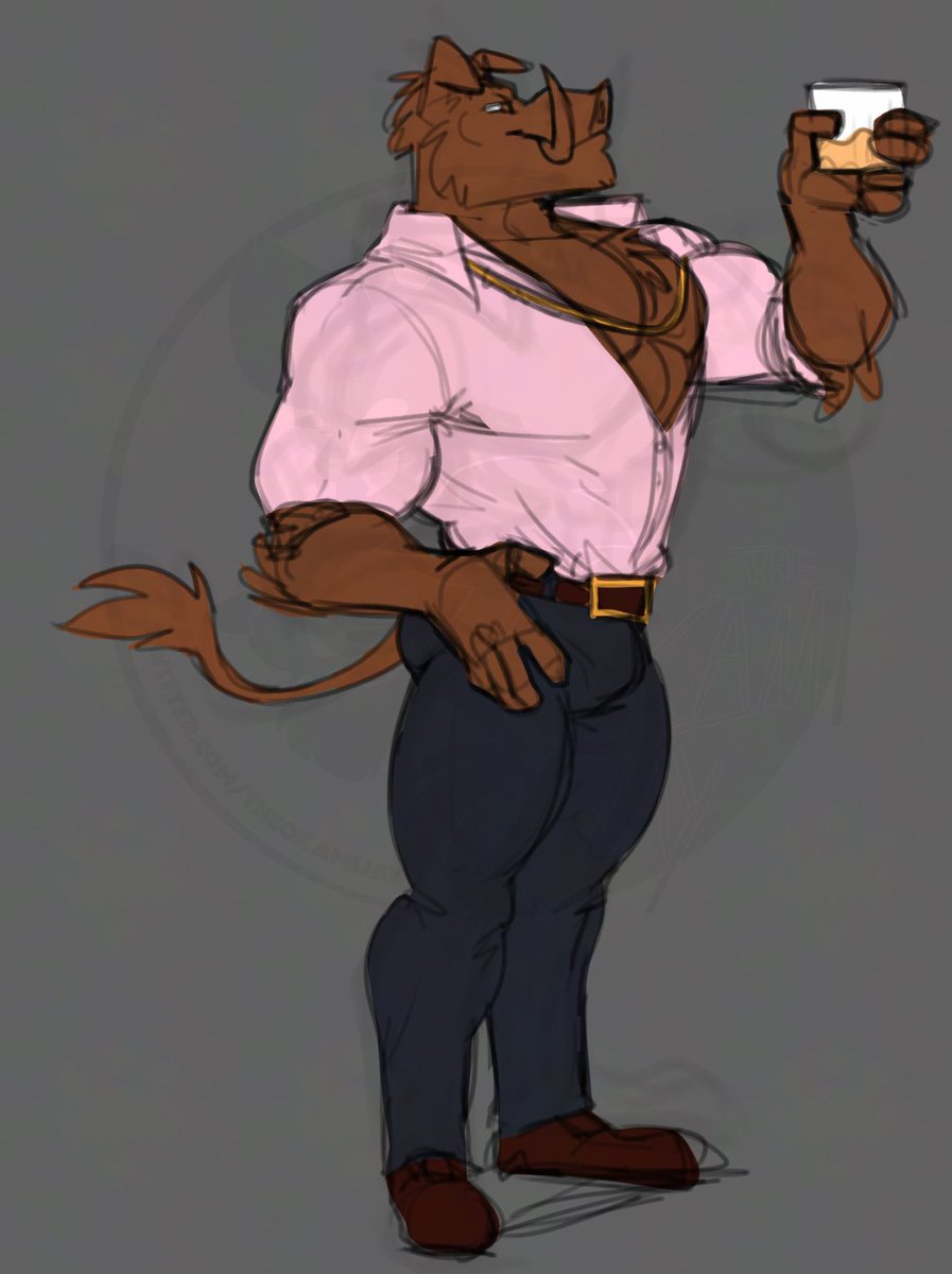 A pair of boars.
Left is an OC concept, and right is <a href="/TrashRatFelix/">TrashRat</a> 's OC Roscoe