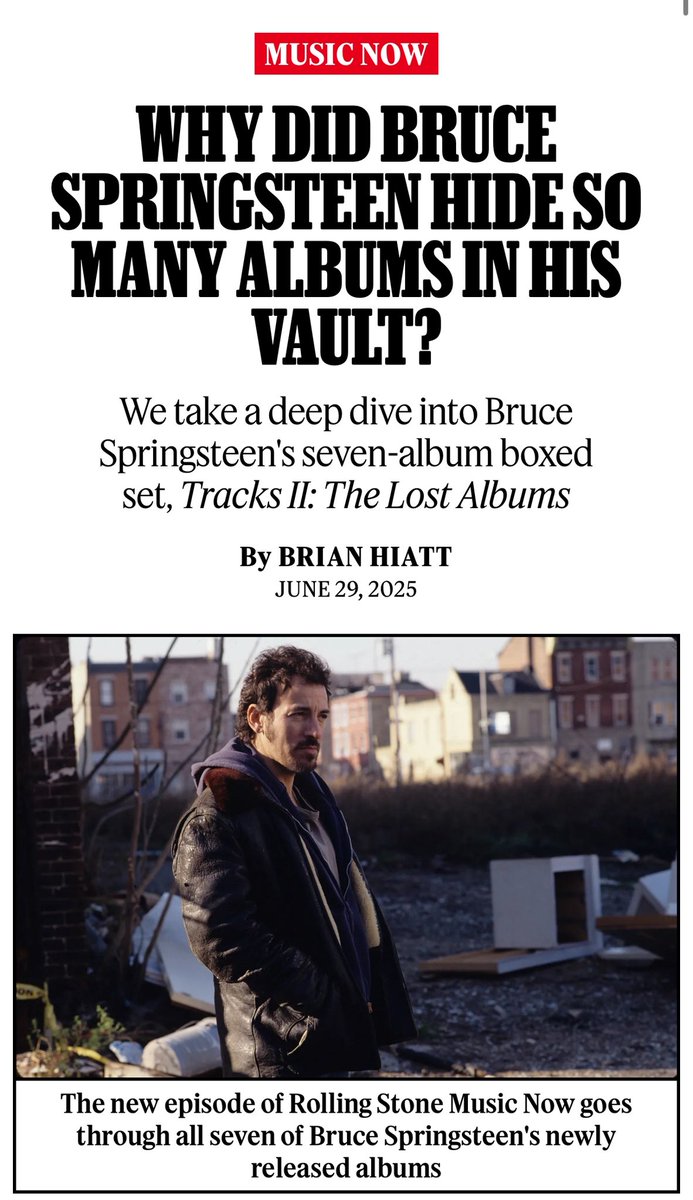 Brian Hiatt (@hiattb) on Twitter photo New episode of Rolling Stone Music Now! Join me and <a href="/greeneandy/">Andy Greene</a> for a deep dive into Bruce Springsteen’s ‘Tracks II: The Lost Albums’ (link in reply) New episode of Rolling Stone Music Now! Join me and <a href="/greeneandy/">Andy Greene</a> for a deep dive into Bruce Springsteen’s ‘Tracks II: The Lost Albums’ (link in reply)