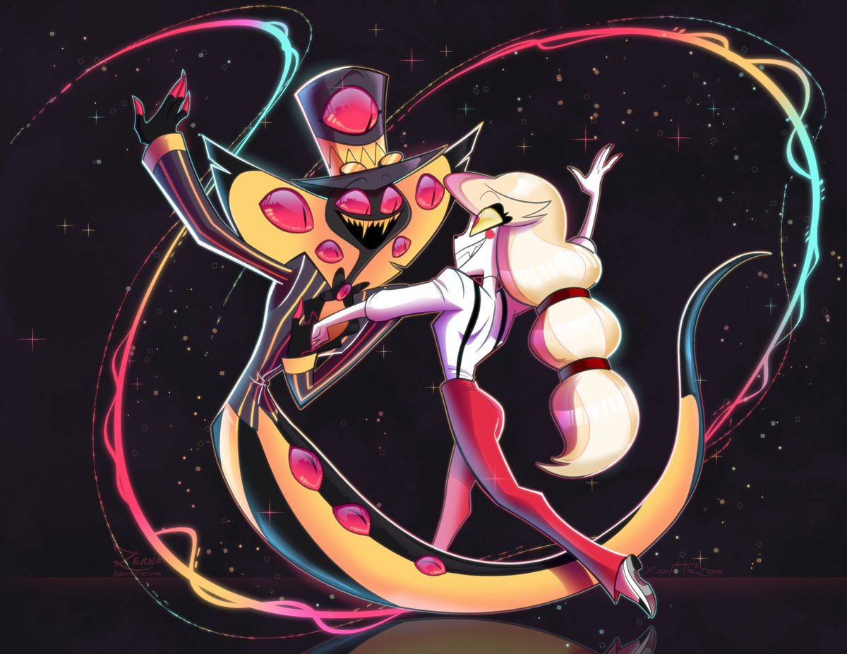 TheZerna's tweet image. Some feel-good art done while listening to Feel-good 2000's music today. T-T I loved Charlie and Pentious's friendship, short as it was, it was pure despite it being an unlikely relationship.
#HazbinHotel #Charlie #SirPentious