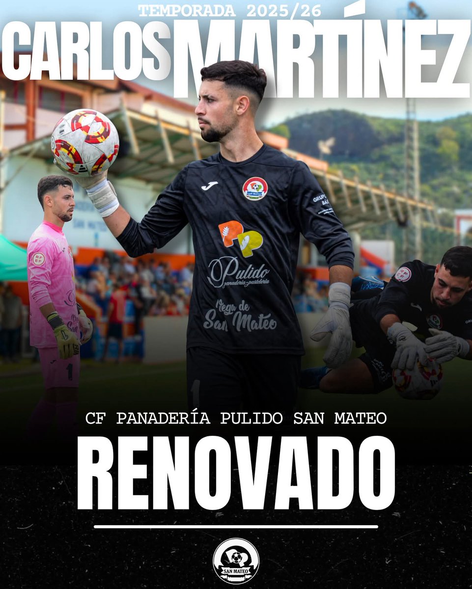 Antonio León (@antonioleonrgue) on Twitter photo El joven guardameta <a href="/c_mrtzz1/">Carlos Martínez 🇮🇨</a> Carlos Martínez seguirá defendiendo por tercera temporada consecutiva la portería del <a href="/p_sanmateo/">CF Panadería Pulido San Mateo</a> tras llegar hace tres veranos procedentes del <a href="/AtleticoGC/">Atlético GranCanaria</a>
Su seriedad, saber estar y reflejos una garantía para la portería veguera una campaña más. El joven guardameta <a href="/c_mrtzz1/">Carlos Martínez 🇮🇨</a> Carlos Martínez seguirá defendiendo por tercera temporada consecutiva la portería del <a href="/p_sanmateo/">CF Panadería Pulido San Mateo</a> tras llegar hace tres veranos procedentes del <a href="/AtleticoGC/">Atlético GranCanaria</a>
Su seriedad, saber estar y reflejos una garantía para la portería veguera una campaña más.