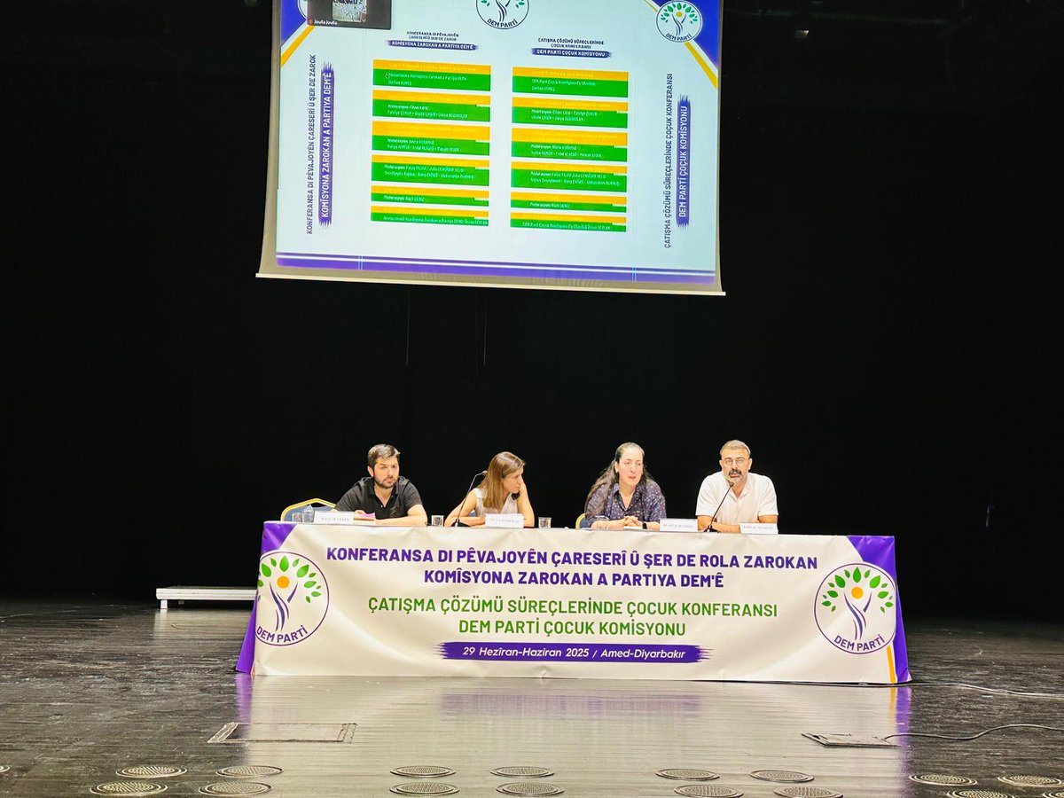 Bugün DEM Parti Çocuk Komisyonu tarafından düzenlenen “Çatışma Çözümü Süreçlerinde Çocuk Konferansı”na katılım sağladık. Yönetim Kurulu üyemiz Erdal Aladağ, konferansın “Savaş ve Çatışma Ortamlarının Çocuklar Üzerindeki Etkileri” başlıklı oturumunda konuşmacı olarak yer aldı..