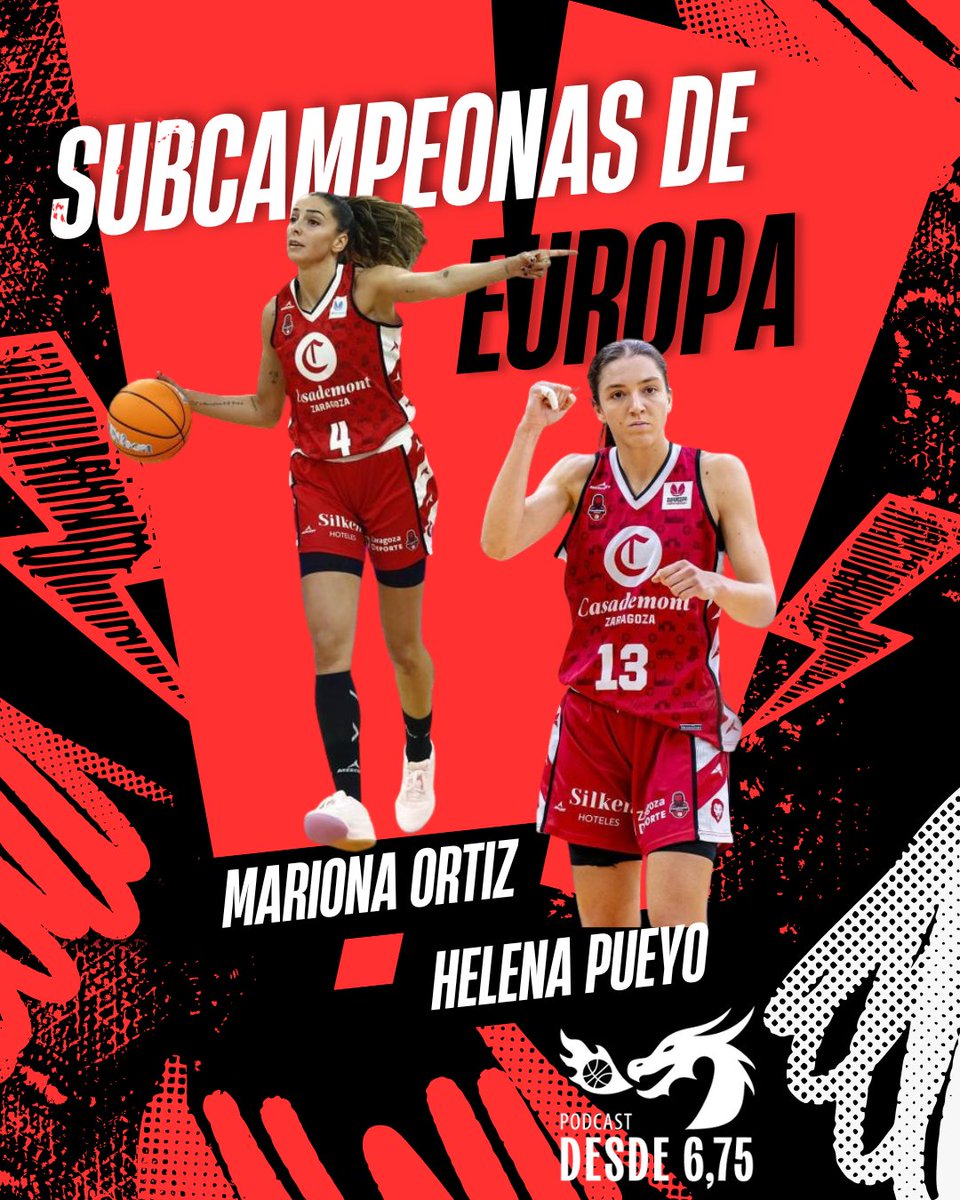 🥈 <a href="/HelenaPueyo/">Helena Pueyo Melchor</a> y <a href="/marionaortiz4/">Mariona</a>: subcampeonas de Europa.
La rasmia de esta tierra llegó hasta el podio.

Desde Zaragoza al corazón del continente. ❤️🏀
¡Orgullo total!