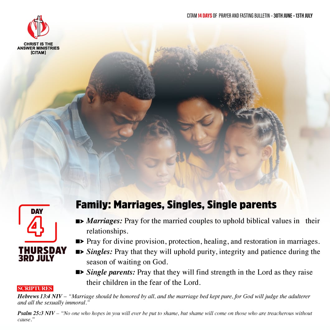 Day 4 of 14 Days of Prayer &amp; Fasting