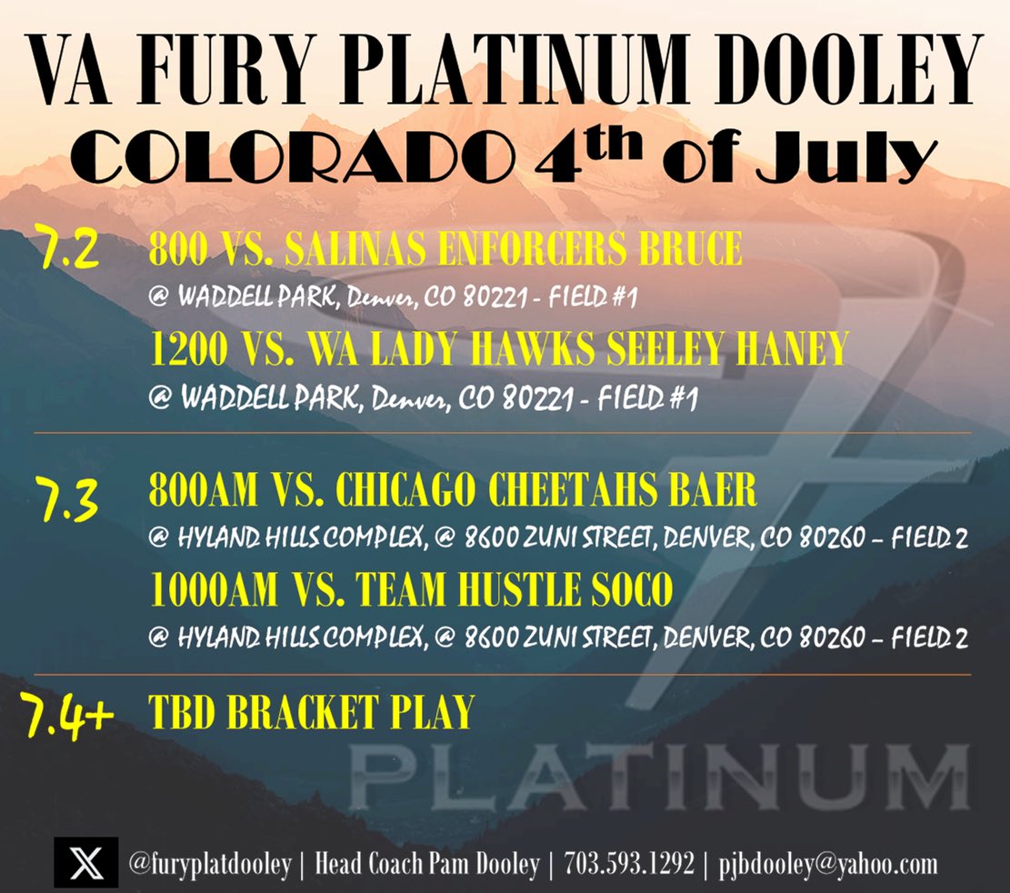 Abby Williams 2026 (@abbyewilliams07) on Twitter photo I canβt wait to hit the field this week in Colorado with my <a href="/furyplatdooley/">VA FURY PLATINUM DOOLEY</a> teammates! Schedule π
<a href="/GCC_SB/">Grove City Softball</a> <a href="/CoachBradPosner/">Brad Posner</a> <a href="/Bucknell_SB/">Bucknell Softball</a> <a href="/MusserChristi/">Christi Musser</a> <a href="/CSUBucsSoftball/">Charleston Southern Softball</a> I canβt wait to hit the field this week in Colorado with my <a href="/furyplatdooley/">VA FURY PLATINUM DOOLEY</a> teammates! Schedule π
<a href="/GCC_SB/">Grove City Softball</a> <a href="/CoachBradPosner/">Brad Posner</a> <a href="/Bucknell_SB/">Bucknell Softball</a> <a href="/MusserChristi/">Christi Musser</a> <a href="/CSUBucsSoftball/">Charleston Southern Softball</a>