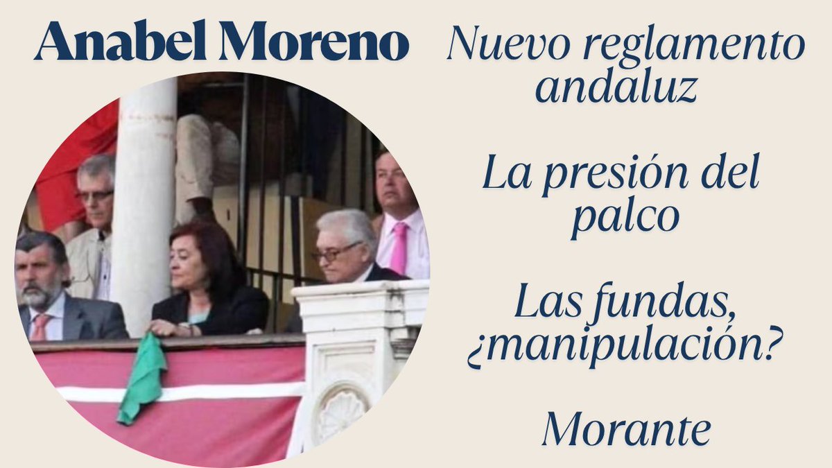 🎙️ Anabel Moreno: "En Madrid habría que exigir 2 orejas de un mismo toro para abrir la puerta grande"  

Una invitada de lujo, en esta nueva entrega del programa para hablarnos de temas relacionados con el palco y con la actualidad.   

Enlace 👇

youtube.com/watch?v=5316tQ…
