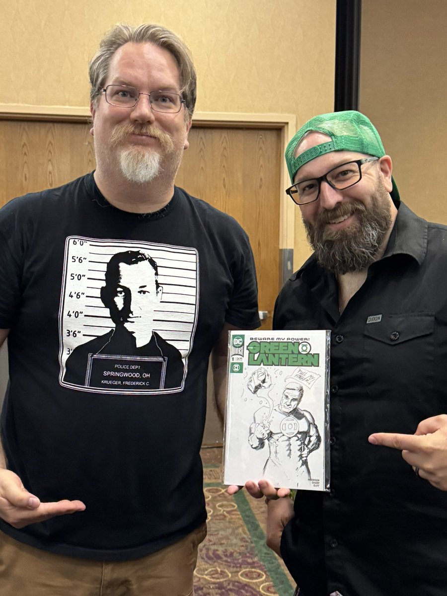 DrewDrewThis1's tweet image. Commission #2 of the weekend! Excited to do my first ever blank cover! Leslie Nielsen as the Green Lantern!

#crypticon #crypticonkc #comicartist #comictok #greenlantern #artisttok