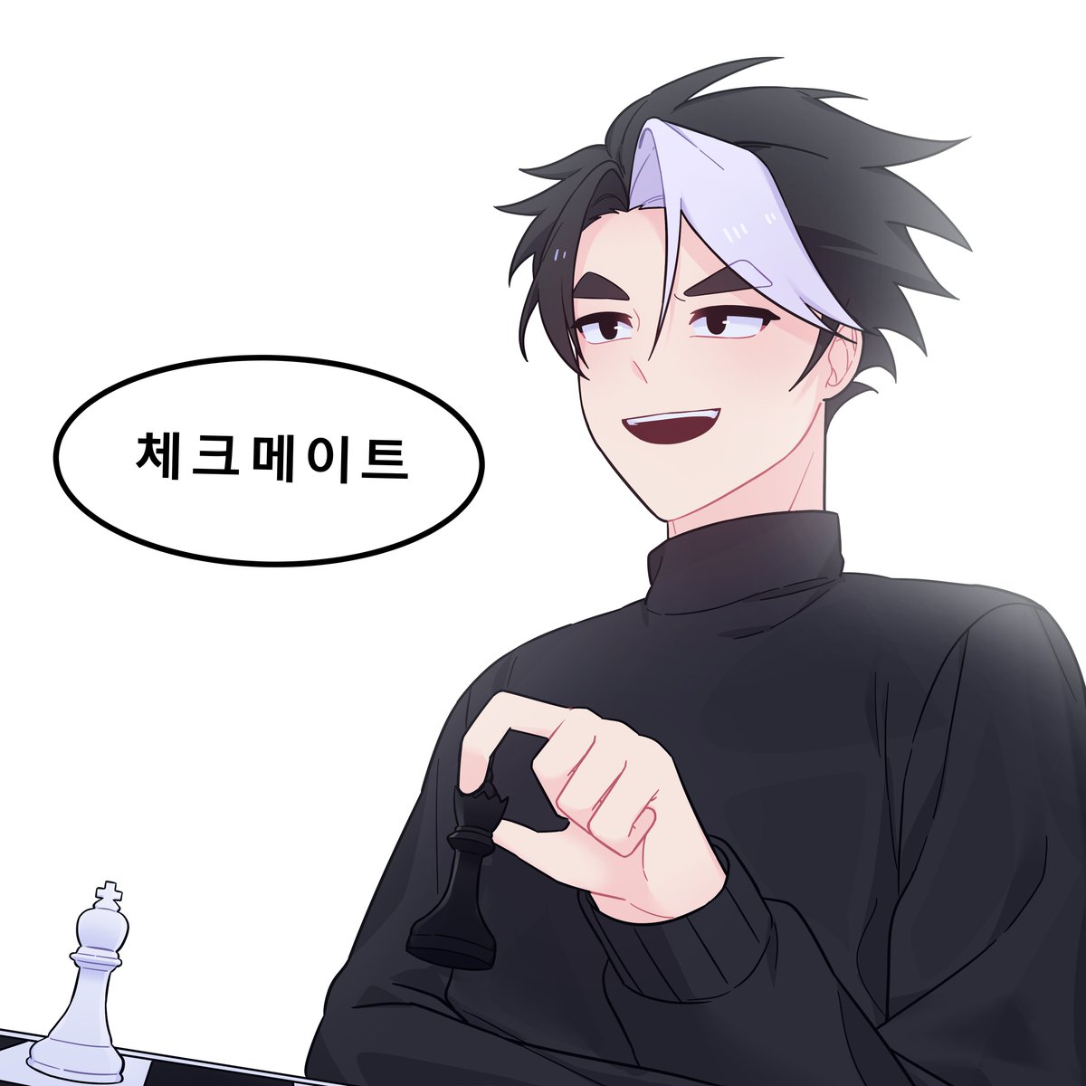 체스 대결 체크메이트♟️
(졸림 이슈로 배경은 패스)