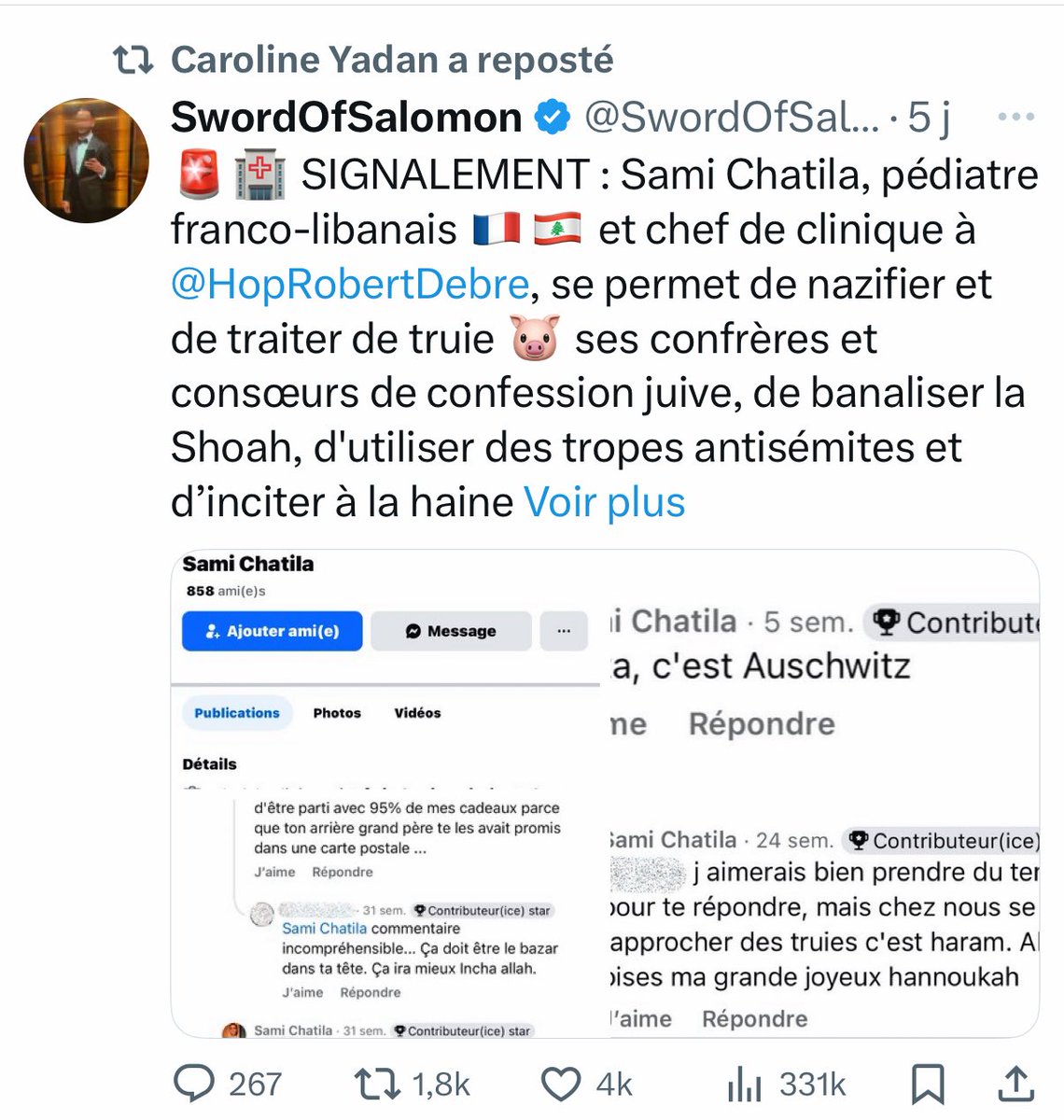 FocusMedia_Fr's tweet photo. 🇫🇷📲 FLASH | La députée @CarolineYADAN a déclenché une controverse sur Internet en partageant des publications révélant des informations personnelles, telles que le nom, le prénom et le lieu de travail de certaines personnes. Ces actions ont été perçues par certains internautes comme une forme de « chasse à l’homme »