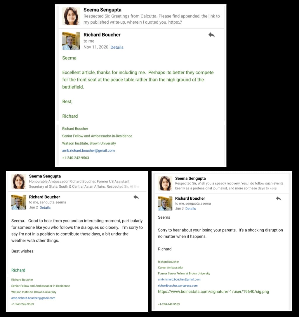 Seema Sengupta MCIJ (@seemasengupta5) on Twitter photo The news of <a href="/StateDept/">Department of State</a>'s Amb Richard Boucher's demise came as a rude shock. I can't describe in words how kind & helpful he was. Earlier this month Richard Sir gave a hint about his deteriorating health & conveyed his condolences for my losses. May his soul rest in eternal peace. The news of <a href="/StateDept/">Department of State</a>'s Amb Richard Boucher's demise came as a rude shock. I can't describe in words how kind & helpful he was. Earlier this month Richard Sir gave a hint about his deteriorating health & conveyed his condolences for my losses. May his soul rest in eternal peace.