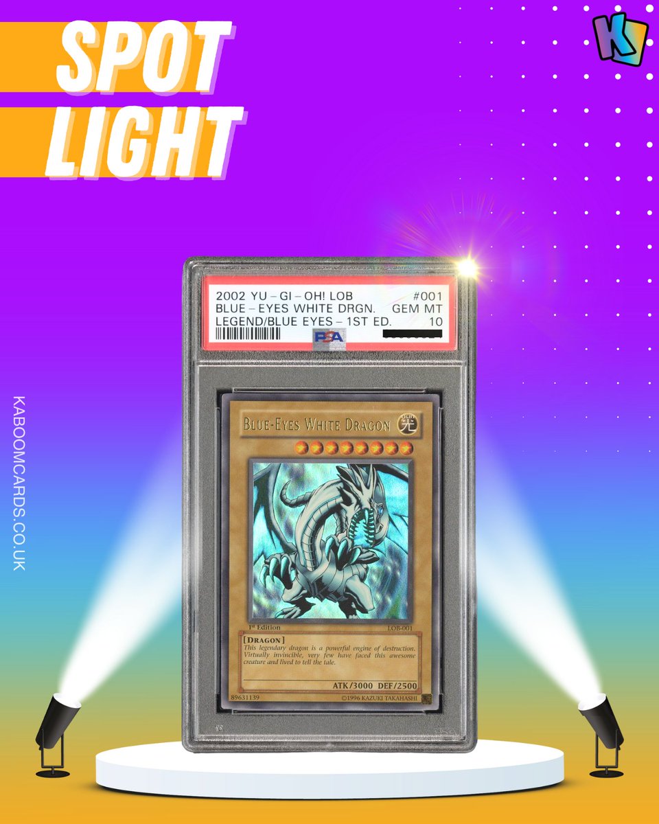 kaboomcardsuk's tweet photo. Meet Blue-Eyes White Dragon #LOB-001 (2002). This isn’t just cardboard – it’s the original flex that made Kaiba sweat 😂

Why it slaps:

✅ The grail for duelists
✅ Started the Egyptian God Card hype
✅ Prices? Let’s just say it’s not for weak wallets 💸

#YuGiOh https://t.co/8wdf1b5hgF