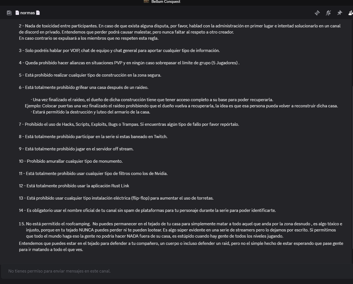 Por fin se añadió la norma n°15 sobre el roofcamp, lo cual me parece perfecto. Aun así, quiero dejar claro que no tengo por qué pedir disculpas, ya que en ningún momento estuve haciendo roofcamp.

En mi caso, estaba dentro de la base manipulando la electricidad. Escuché que