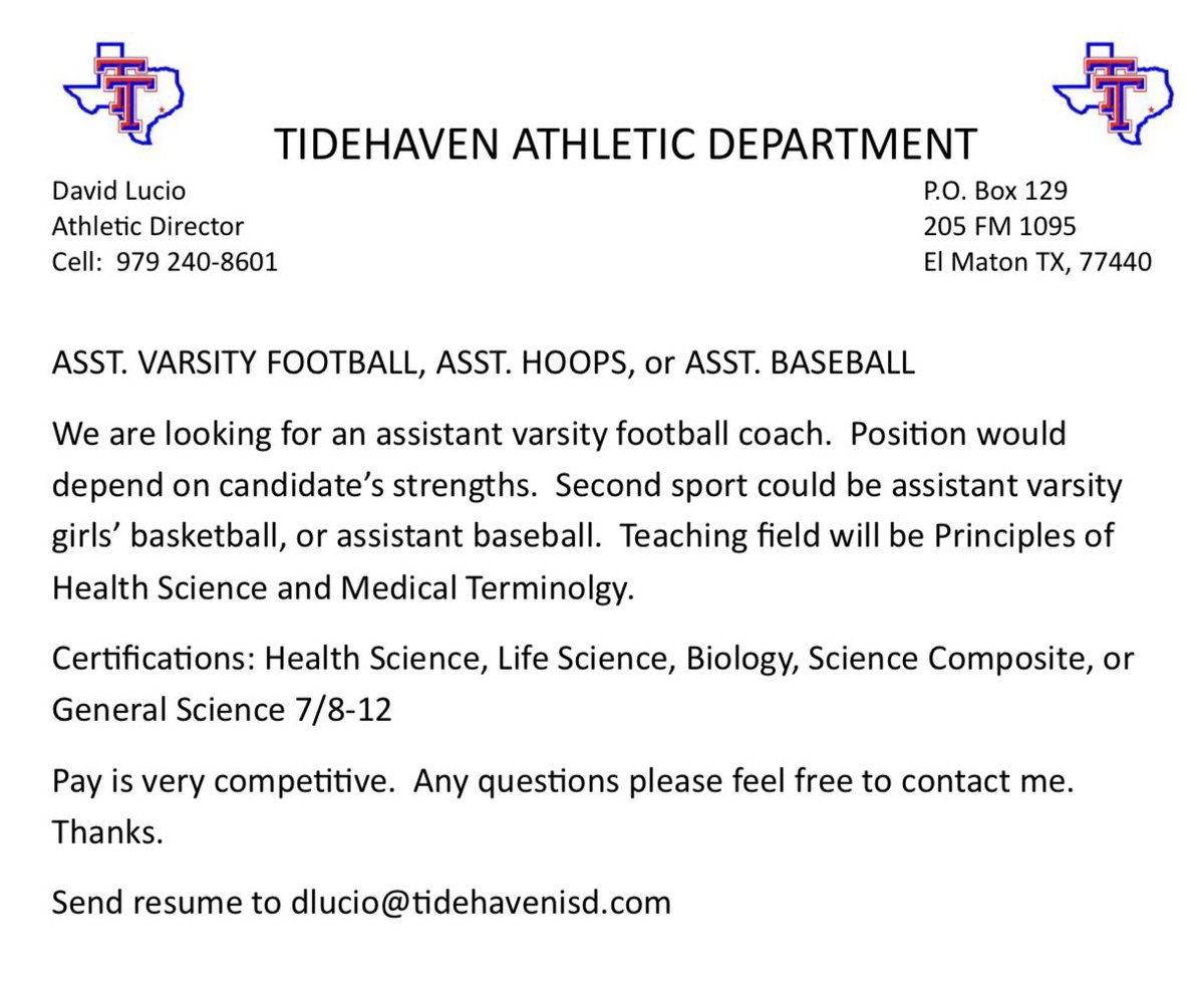 Coach Lucio (@coachlucio) on Twitter photo Looking for a science geek/football coach. Come nerd out with us as we try to make another run. <a href="/Matt_Stepp817/">Matt Stepp</a> Looking for a science geek/football coach. Come nerd out with us as we try to make another run. <a href="/Matt_Stepp817/">Matt Stepp</a>