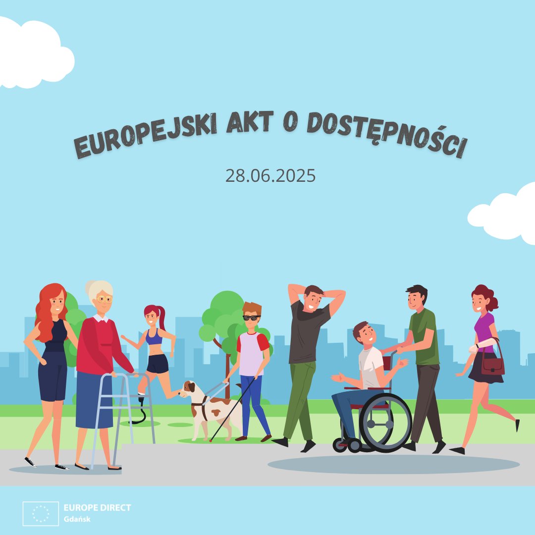 EDGdansk's tweet image. W sobotę, 28.06.2025 r., wszedł w życie Europejski Akt o Dostępności (EAA) - czyli łatwiejszy dostęp do usług publicznych, codziennej technologii i urządzeń, które mają ułatwić życie osobom niepełnosprawnym i z ograniczoną sprawnością ruchową
Mniej barier, więcej możliwości 💙