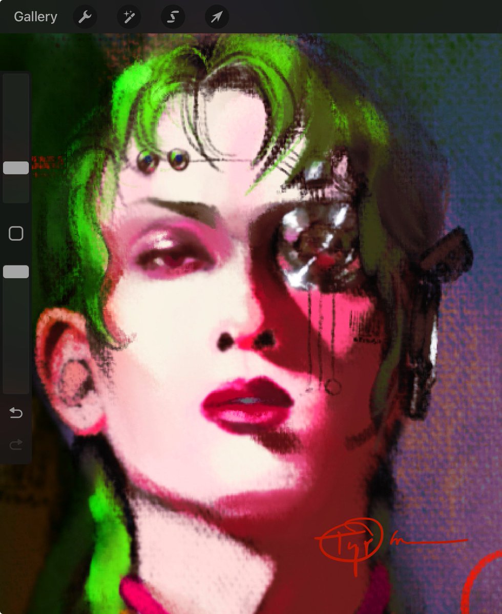 absolute treat by my friend @ Typeomila, my cyborg Florian Bowie done by her 🫠