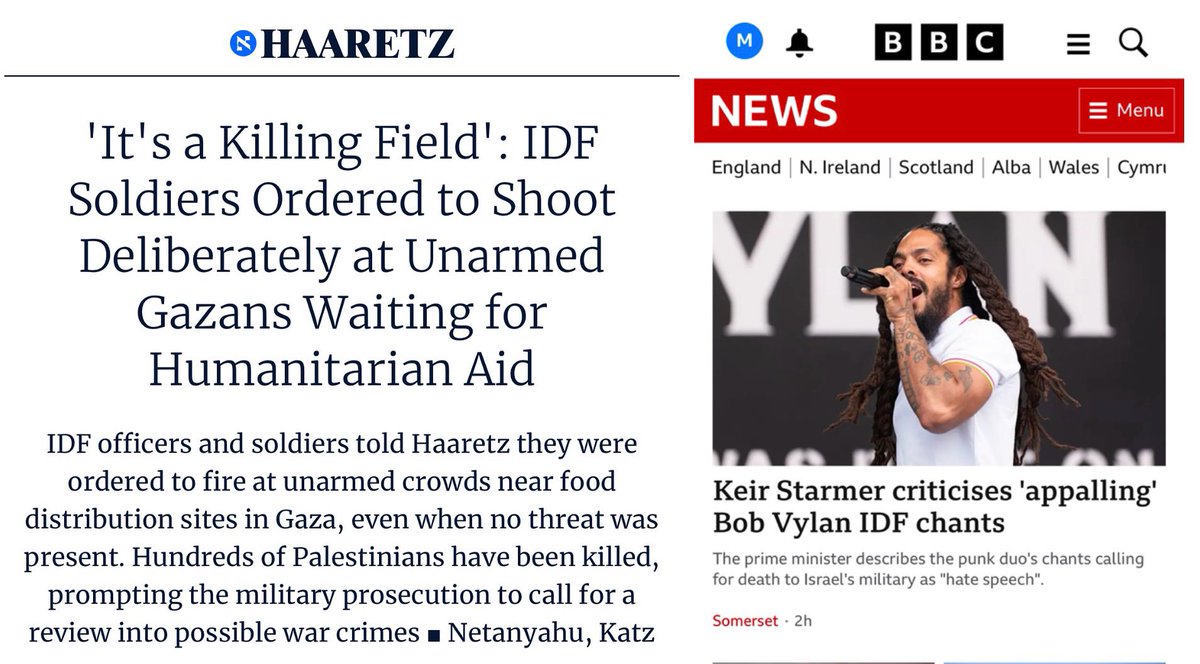 Horrific unspeakable murder in Gaza IDF war crimes shooting dead 100’s of unarmed starving civilians as Keir Starmer criticises Glastonbury chanting