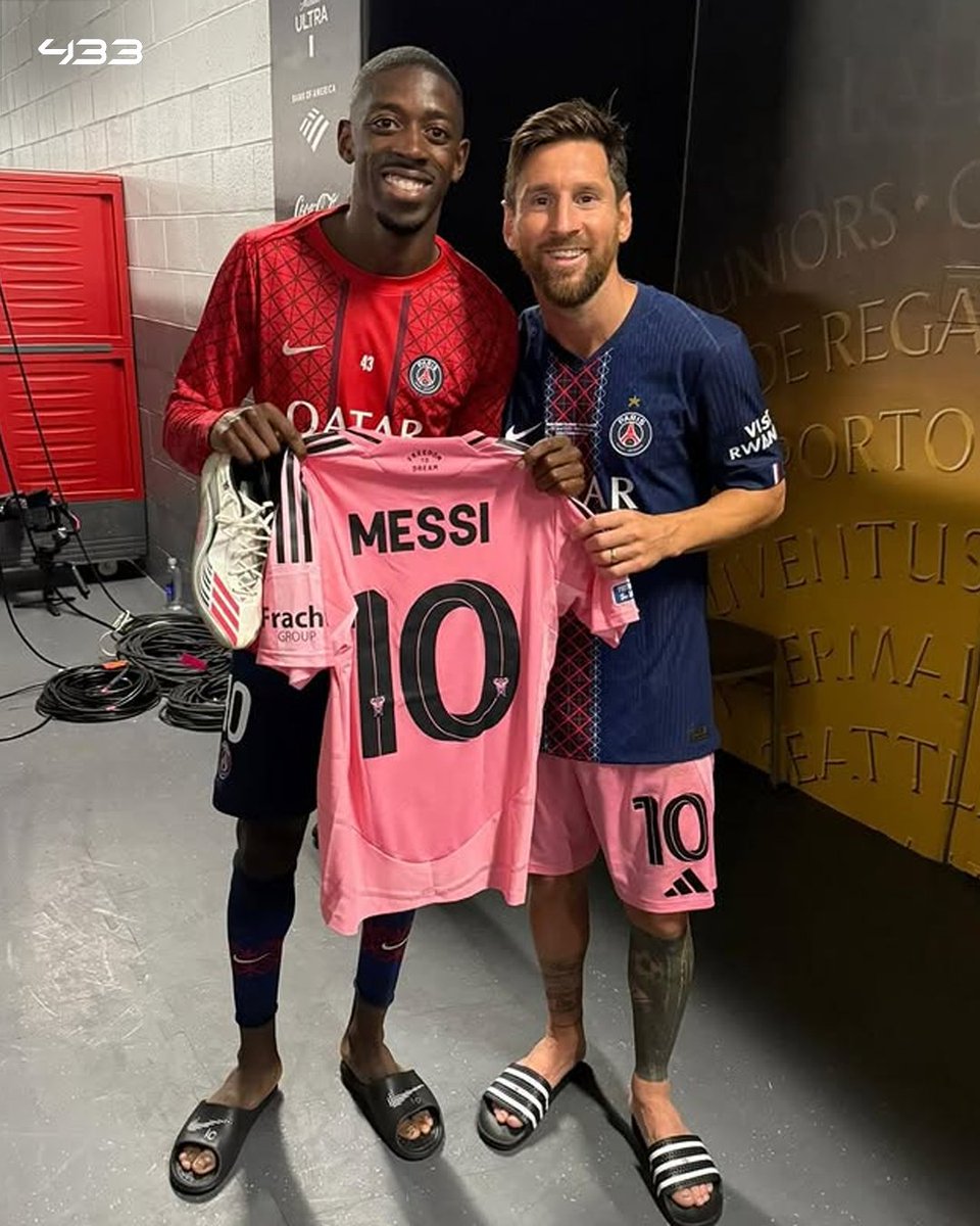 Dembélé didn’t just get Messi’s shirt, he got the shorts and boots too 🤩