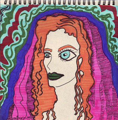 DURTYJERZEYRRAT's tweet photo. The sketchbook is 26 years old, the medium are mostly permanent and highlighter markers.

I definitely did a lot of acid that summer #markerart #artist #artwork #arts #sketchbook #drawing #marker #permanentmarker #highlighter #psychedelic #psychedelicart #psychedelicartist https://t.co/NDfAoK78Pr