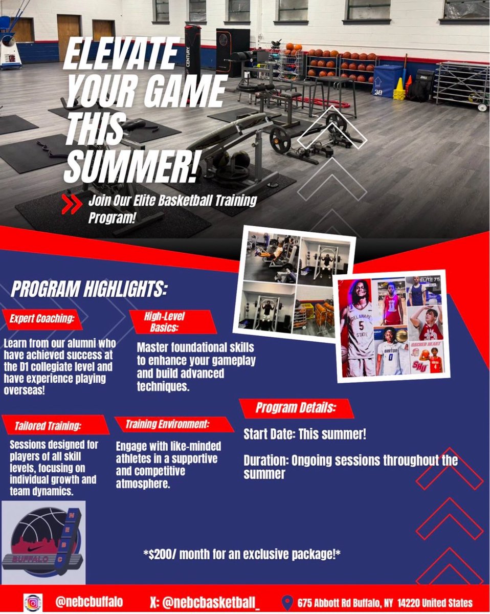 NEBC Basketball 👀 (@nebcbasketball_) on Twitter photo Summer Special for our local youth. Speed, explosion, agility, strength, and conditioning. All sports are invited the lowest rates in Western New York part of our community giveback this summer.
#Useeit👀 <a href="/ClaudineWgrz/">Claudine Ewing</a> <a href="/coachewing4/">Coach Ewing</a> <a href="/WGRZ/">WGRZ</a> <a href="/UpstateScout/">Upstate Scout</a> <a href="/JeffRussoWKBW/">Jeff Russo</a> <a href="/937WBLK/">Power 93.7 WBLK</a> Summer Special for our local youth. Speed, explosion, agility, strength, and conditioning. All sports are invited the lowest rates in Western New York part of our community giveback this summer.
#Useeit👀 <a href="/ClaudineWgrz/">Claudine Ewing</a> <a href="/coachewing4/">Coach Ewing</a> <a href="/WGRZ/">WGRZ</a> <a href="/UpstateScout/">Upstate Scout</a> <a href="/JeffRussoWKBW/">Jeff Russo</a> <a href="/937WBLK/">Power 93.7 WBLK</a>