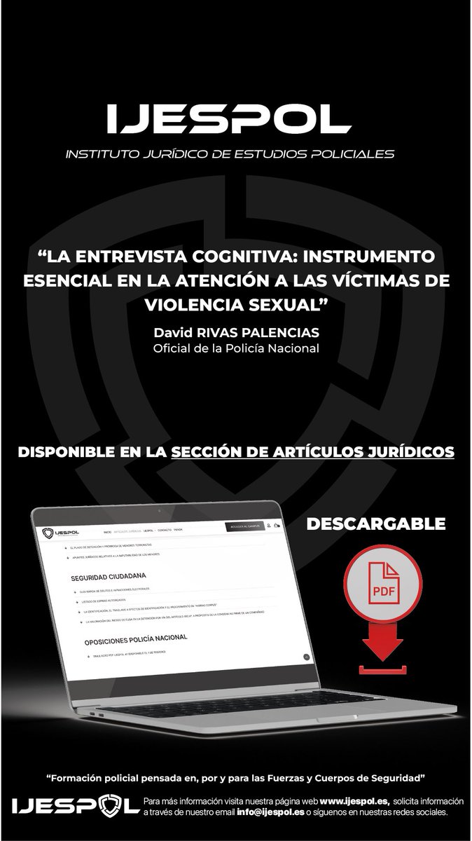 Ijespol2020's tweet photo. 🔴 La entrevista cognitiva: instrumento esencial en la atención a las víctimas de violencia sexual.
🔗 https://t.co/iPbCV3agEM
#IJESPOL #FORMACIONPOLICIAL #FORMACIONIJESPOL https://t.co/EkGa0KjTvb