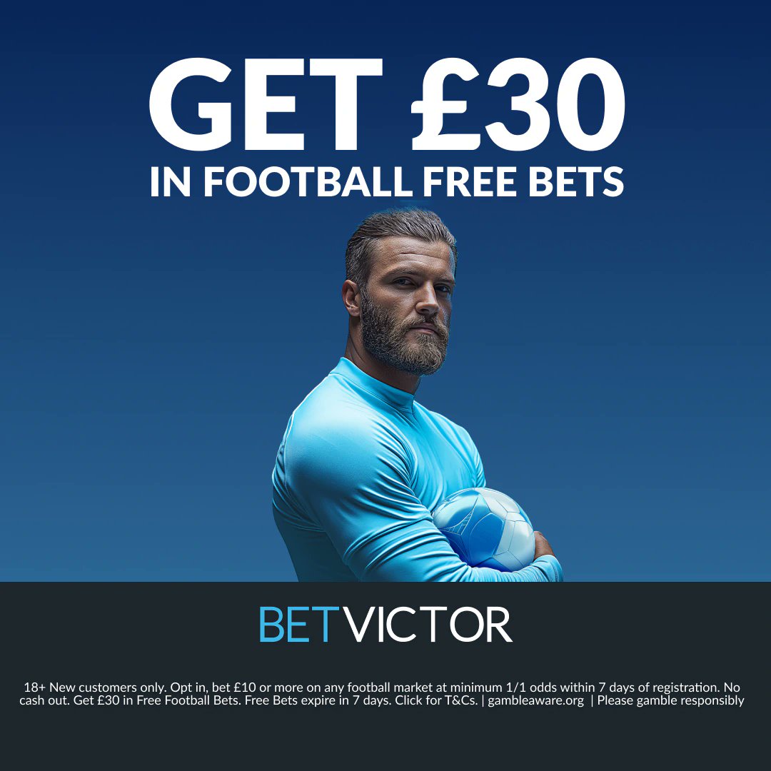 Bet £10 and get £30 in free bets!

Here 👉🏼 bit.ly/3ESFOgW

Bet £10 on any football market at evens or more and get £30 in free football bets.

New customers only.  18+ gambleaware #AD T&amp;Cs apply