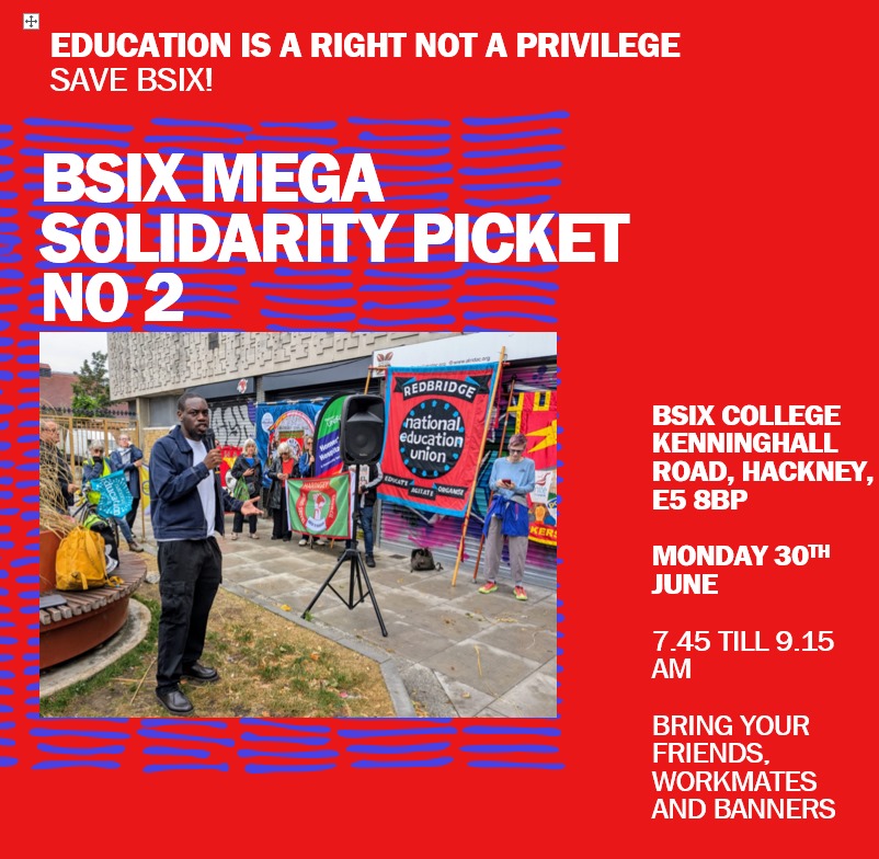 HackneyIndSG's tweet image. #Hackney See you tomorrow at the BSix Mega Solidarity 📢Picket No2 

Education is a right Not a Privilege! #SaveBSix