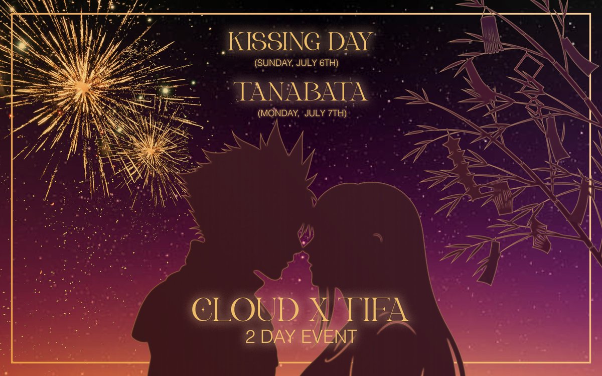 Our second annual 2 Day event celebrating
Kissing Day💋 + Tanabata🎋  is coming!

Celebrate CloTi with us on  
1. Sunday July 6th - Kissing Day 💋
2. Monday July 7th - Tanabata 🎋

 All entries are welcome, use hashtag: 
#clotikissing2025 and #clotitanabata2025