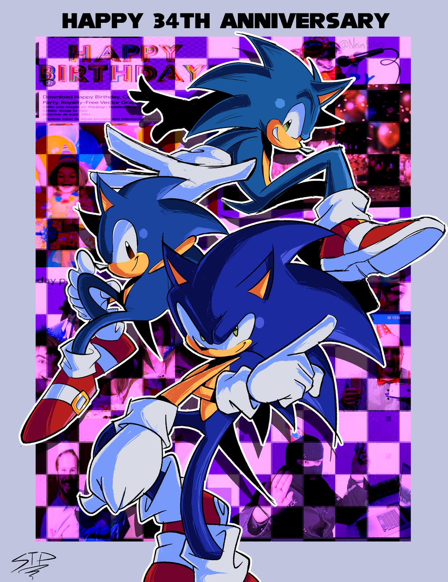 NeimSteps's tweet image. My tablet's pen messed up so here's a late gift
Happy (late) Anniversary Sonic!!! 🎉
#SonicTheHedgehog #sonicfanart