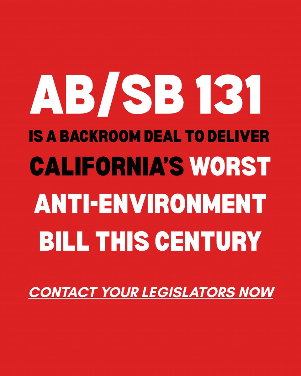 Aleumer's tweet image. 🚨VOTE NO on AB/SB 131🚨 
A Developer Giveaway at the Expense of Disadvantaged Communities and the Environment
#caleg #cabudget