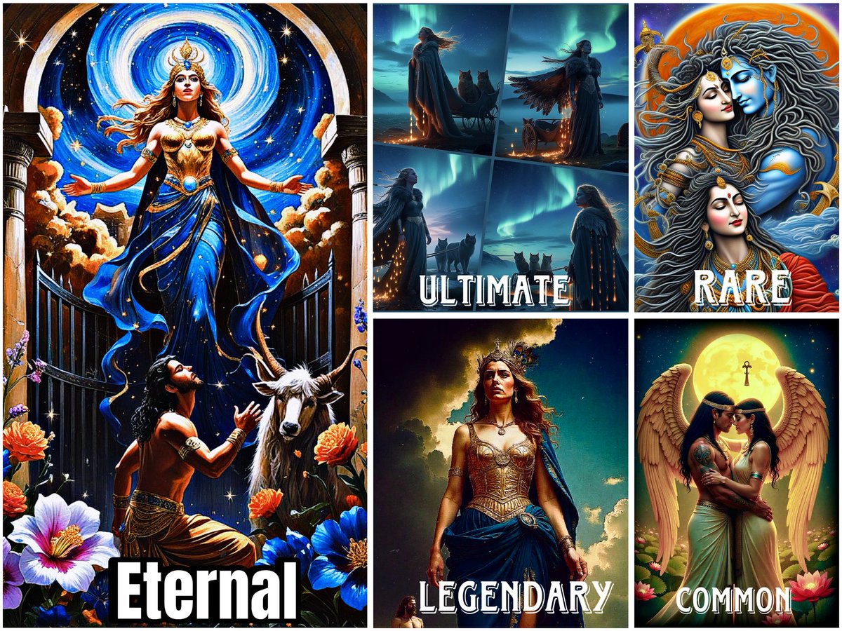 FashionablyAlee's tweet image. New Monthly Snapshot: Cosmic Lovers
Cosmic Lovers” is a mythic journey through divine passion, loyalty, and transformation — a collection that reawakens legendary unions written in the stars.
Each artwork captures the intimate chemistry of ancient deities whose love stories…