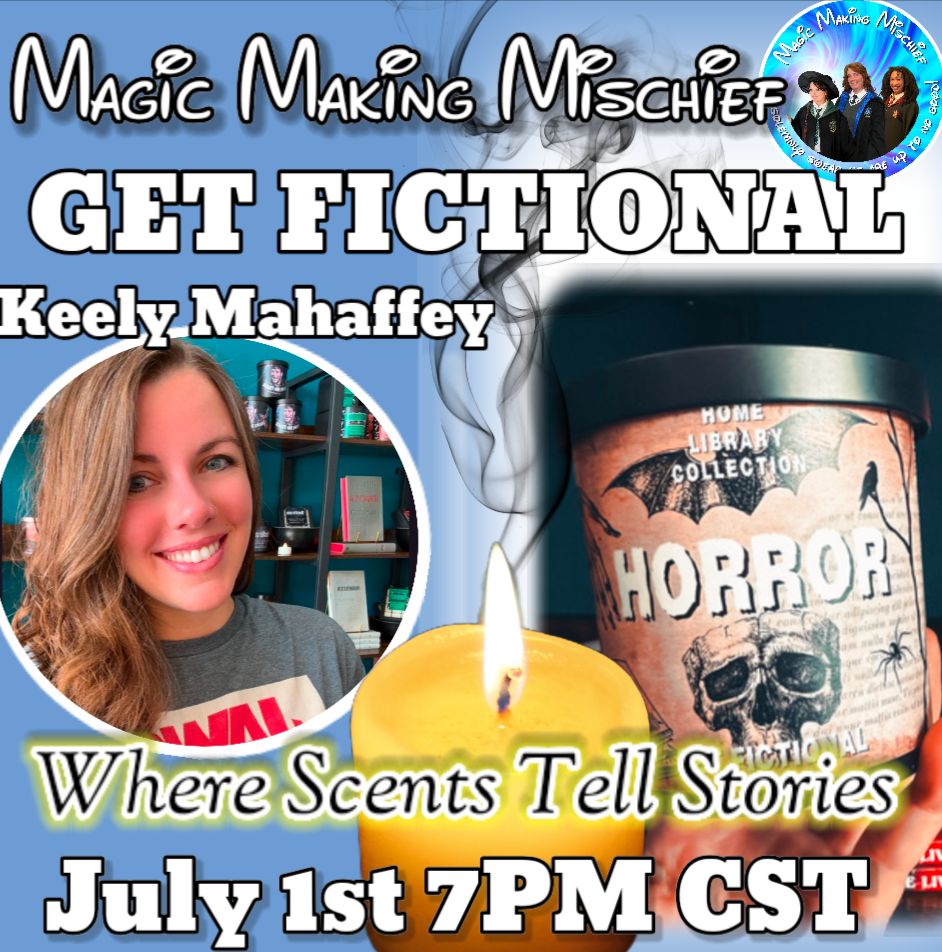 Get ready for a wickedly good time! This Tuesday, 7 PM CST, join us on the Magic Making Mischief podcast. We're chatting with Keely Mahaffey of Get Fictional (223 N Main St, Conroe, TX) about her amazing, spooky-themed candles! Watch live: youtube.com/@Mombierella