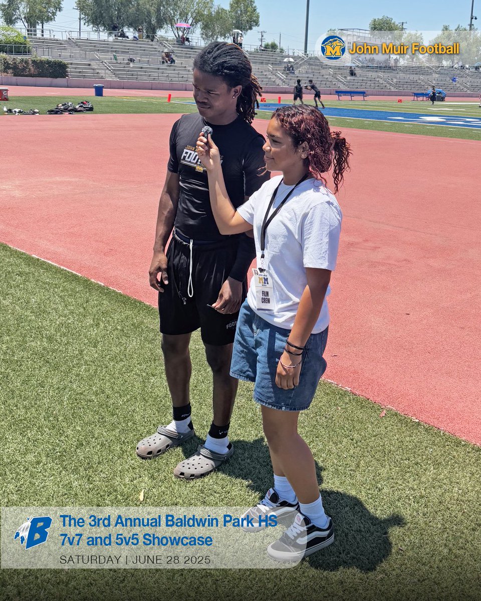 MuirMustangsMedia.tv (@mustangsmediatv) on Twitter photo BRAVE NEW CONTENT ⚔️📸
Huge thanks to <a href="/BPBravesFB/">Baldwin Park Football</a> <a href="/Coach_Maxie626/">Coach Maxie</a> for hosting a top-tier showcase — Baldwin Park brought the heat, and our media crew brought the coverage! 🔥
<a href="/MuirFootball/">Mustang Football</a> incoming senior, RB, DB, Michael Allen (AEM Year 3) was in the zone on the mic, BRAVE NEW CONTENT ⚔️📸
Huge thanks to <a href="/BPBravesFB/">Baldwin Park Football</a> <a href="/Coach_Maxie626/">Coach Maxie</a> for hosting a top-tier showcase — Baldwin Park brought the heat, and our media crew brought the coverage! 🔥
<a href="/MuirFootball/">Mustang Football</a> incoming senior, RB, DB, Michael Allen (AEM Year 3) was in the zone on the mic,