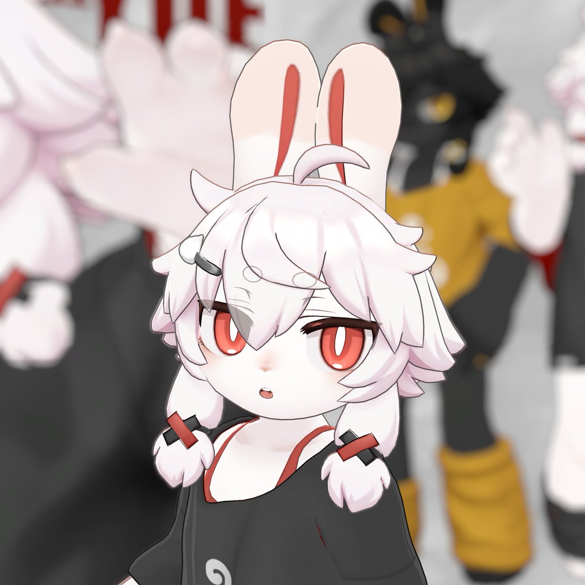 polygon_loading's tweet image. もふあき様ご制作中の「Yue -ユエ-」くんを展示させていただきました‼️
不思議な雰囲気のうさぎの男の子🐇
🍀7月11日0時発売🍀
サンプルアバター試着できます💞
#PolygonLoading #ポリロー