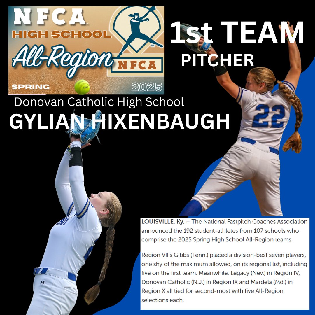 Congratulations to Gylian Hixenbaugh for making the NFCA ALL-REGION 1st TEAM