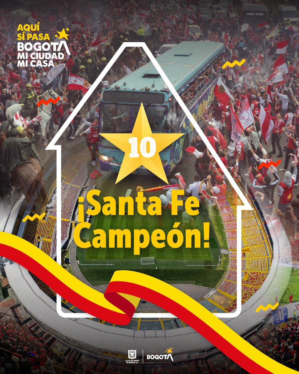 🔴⚪️ Felicitamos a <a href="/SantaFe/">Independiente Santa Fe</a> por alcanzar un nuevo título, que llena de orgullo a nuestra ciudad. 

🦁¡Vamos los ‘Leones’!