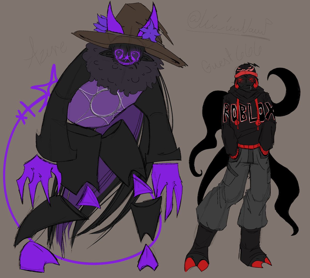 swap au guest 666 and azure ❤️ #forsakenroblox #forsaken #azure