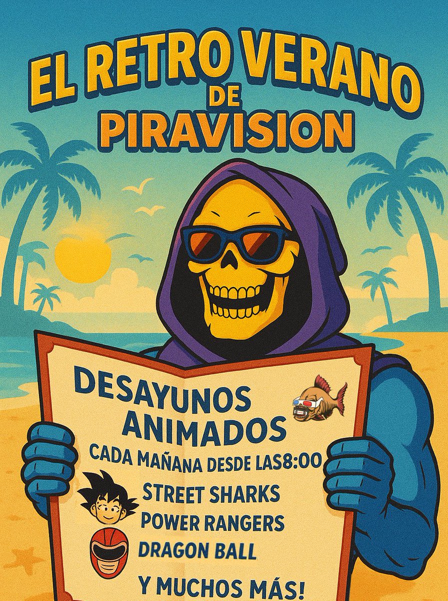 PiraVision's tweet image. Nuevas mañanas animadas, Piraviewers

☕️ Desde el 1 de julio, Skeletor nos sirve un desayuno bien cargado de nostalgia con los mejores dibus :

📺 Viajes por el mundo, espías made in Spain, tiburones mazaos y mucho más!

🕗 Cada mañana desde las 08:00h
👉 kick.com/piravision