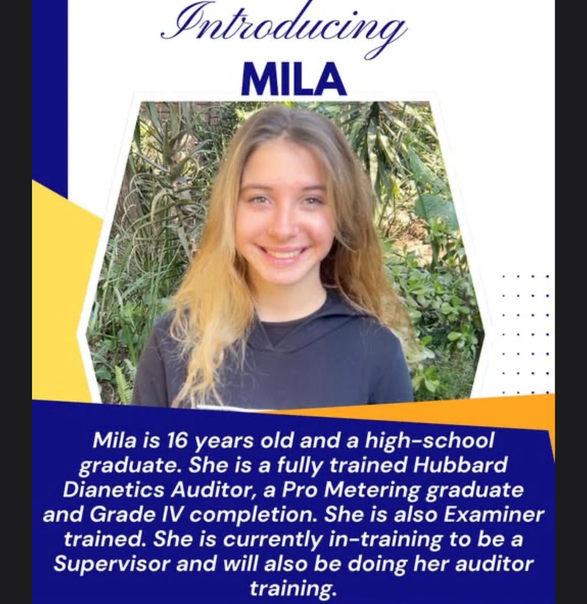 This is from Scientology’s own internal promo just this week. The type of Scientology auditing this CHILD has received in order to be a “Grade 4 completion” qualifies as sexual abuse. This is not only accepted in Scientology, it is CELEBRATED and PROMOTED.