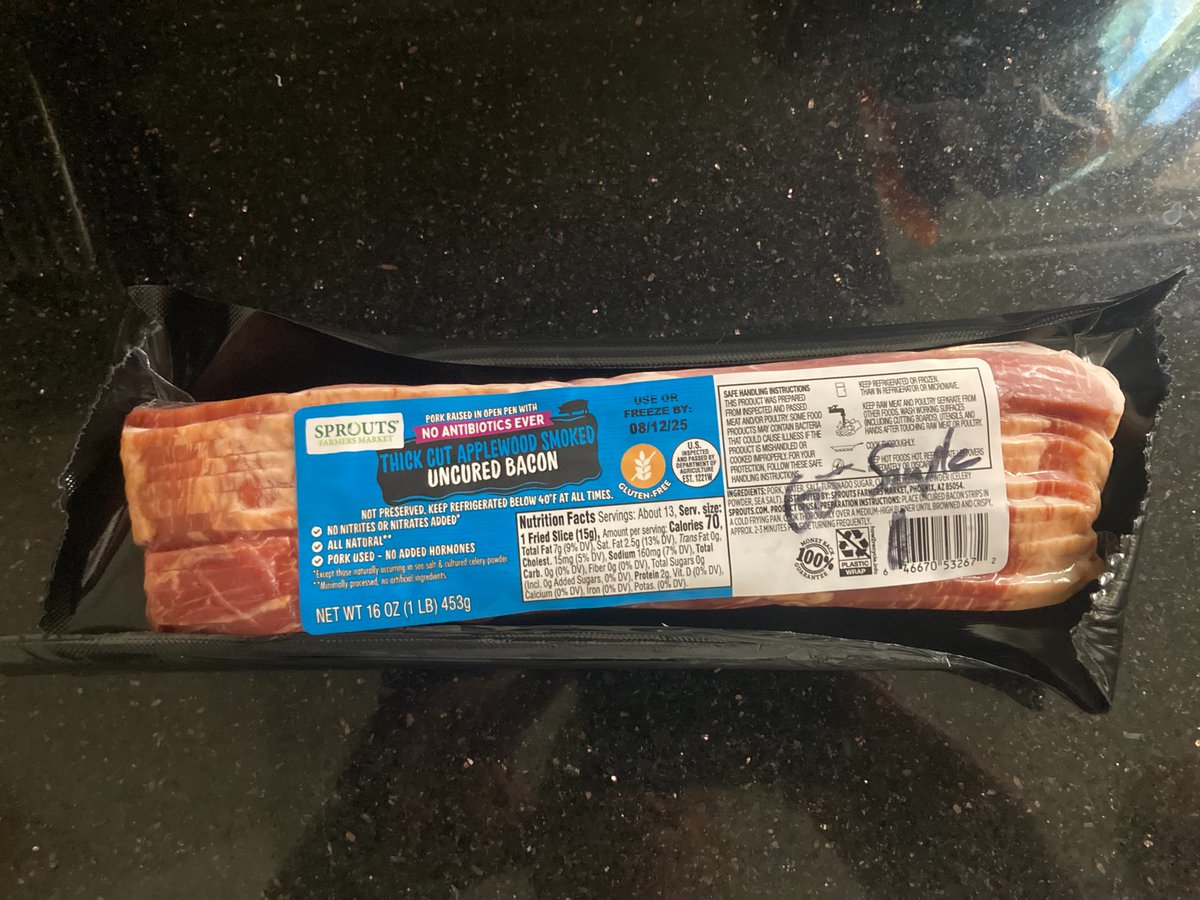 Today’s lunch plan was just a thought… until I saw <a href="/ChefGruel/">Chef Andrew Gruel</a>’s BLT masterpiece. 🔥

Now it’s officially: Game on. 🥓🥬🍅

I’ve got this Thick Cut Applewood Smoked Uncured Bacon from <a href="/sproutsfm/">Sprouts</a> — gifted to me by the store manager 🙌 — and it’s about to live its best life between