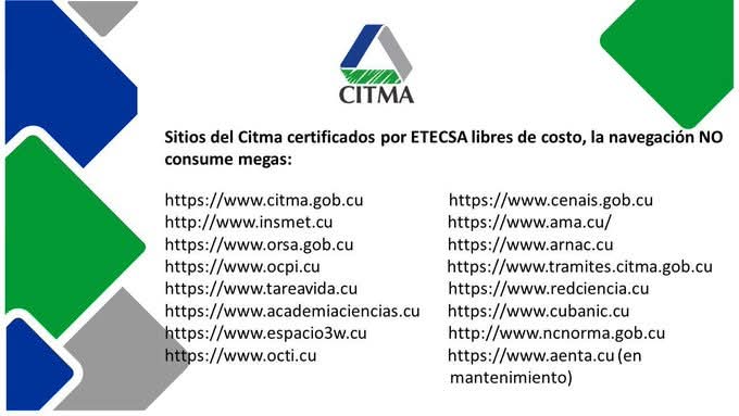 🌐 ¡Navega sin gastar datos!  
<a href="/ETECSA_Cuba/">ETECSA</a> ofrece acceso gratuito a sitios web nacionales.
¡Conéctate sin costo y sin límites!  

#EtecsaConCuba #SitiosGratuitos