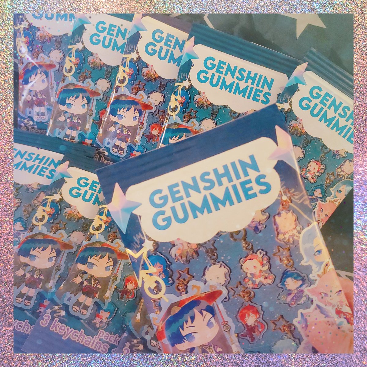 graywrabbit's tweet image. Preparing a bunch of genshin packs for ax!