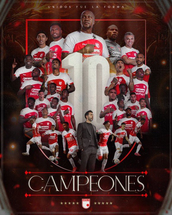 Con el Sello del vallecaucano Hugo Rodallega, <a href="/SantaFe/">Independiente Santa Fe</a> se corono’ Campeón de Liga BetPlay Dimayor 
Venció 1 x 2 a <a href="/DIM_Oficial/">DIM</a> 
Felicitaciones!!
10 Estrellas!!