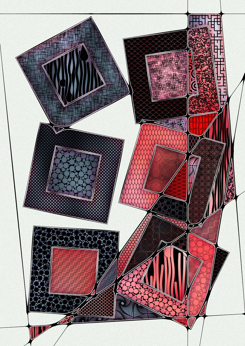 r1b2art's tweet image. A few outputs using a &quot;6 squares&quot; layout.