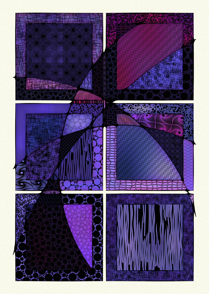 r1b2art's tweet image. A few outputs using a &quot;6 squares&quot; layout.