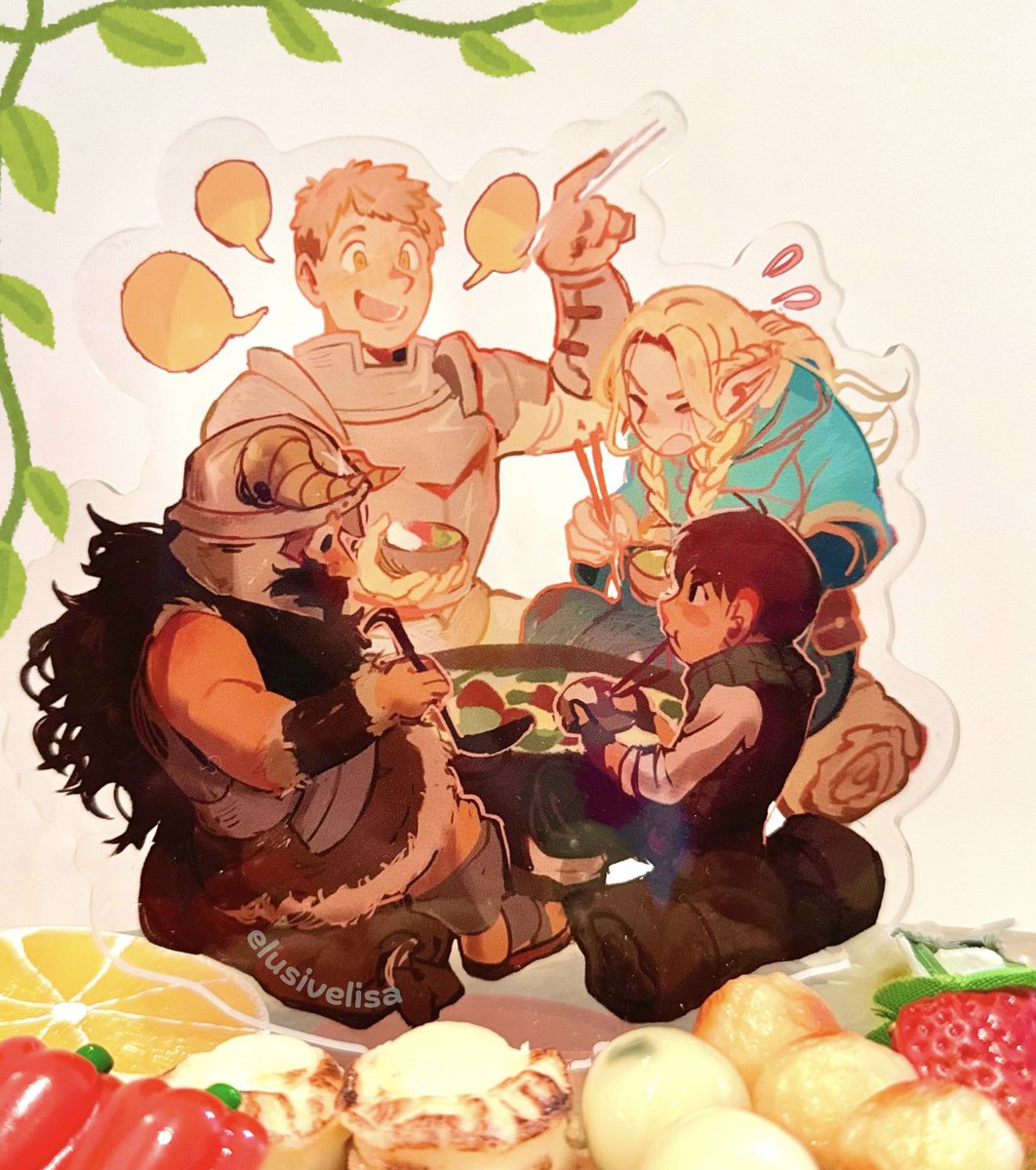 turned an old dungeon meshi piece into a standee! 🍖🥕🍅 #dunmeshi