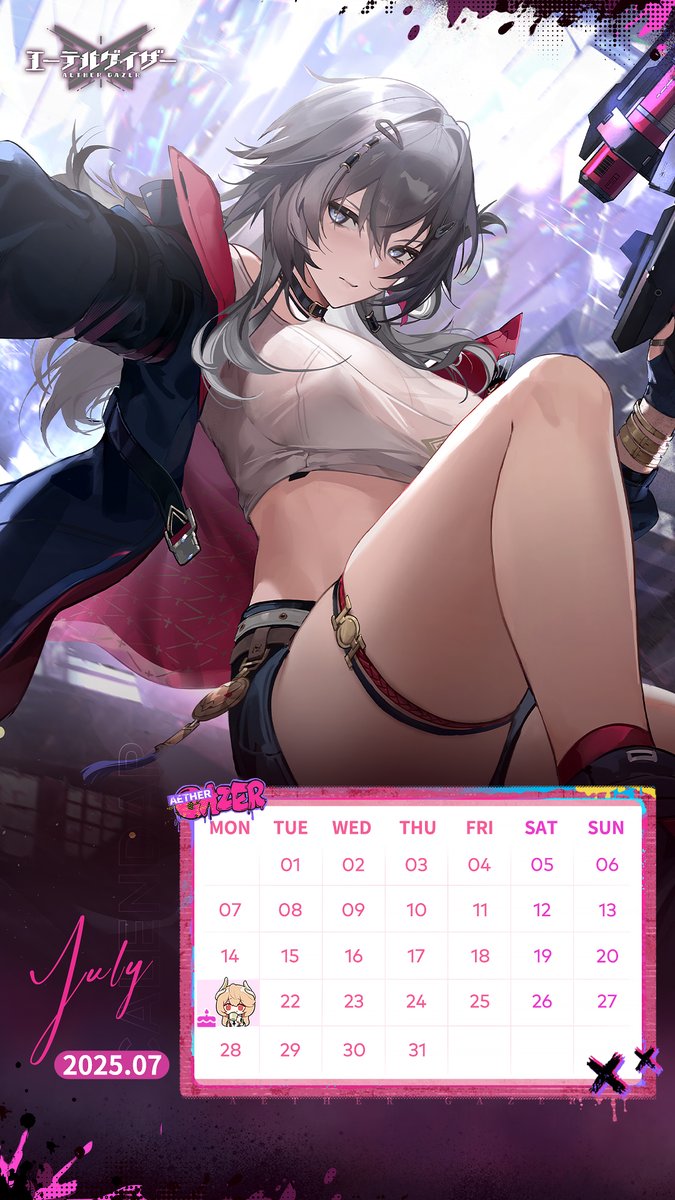 AetherGazerJP's tweet image. 【カレンダー配布】
アドミン様、明日から7月ですね!✨
というわけで、パールヴァティの壁紙カレンダーをプレゼントいたします!
ぜひご利用ください~
#エーテルゲイザー #エテゲザ