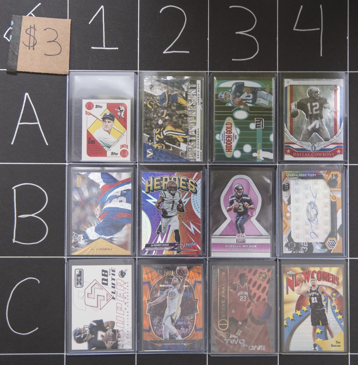 Night 2 Lot 24: $3 ea. C1 is a Game Used Dough Flutie /800 for only three bucks! Insane  C3 has Vince Carter on the Back <a href="/JunkWaxQueen/">Ashley</a>  B1 is a Trophy Collection A1 is a fun card <a href="/PhilipWoodward8/">Philip Woodward</a>  Sorry about jumping around here, missed this one earlier