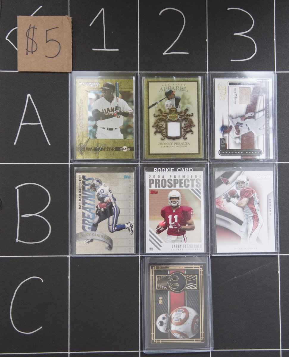 Robert Inglis (@thatphotoguy007) on Twitter photo Night 2 Lot 30: $5 ea A1 is /2500 <a href="/DirtyDusto/">Dirty Dusto</a> A2 is /125 A3 is a nice Game Used bat B2 is a RC and who doesn't love BP8 Very thick and heavy card B3 is /99 National Treasures Back on track here Night 2 Lot 30: $5 ea A1 is /2500 <a href="/DirtyDusto/">Dirty Dusto</a> A2 is /125 A3 is a nice Game Used bat B2 is a RC and who doesn't love BP8 Very thick and heavy card B3 is /99 National Treasures Back on track here