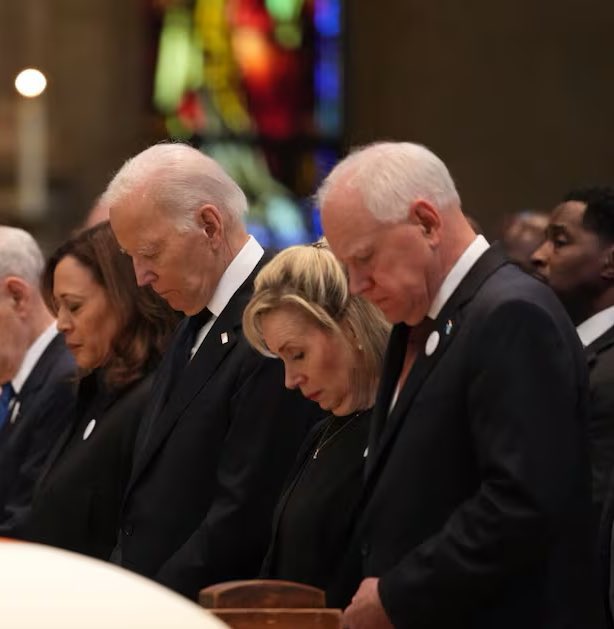 DisavowTrump20's tweet photo. Donald Trump made a choice to not attend the funeral of a political assassination victim. His choice speaks volumes.

Thankful for President Biden, Vice President Harris, and Governor Walz, who know how to answer the call of leadership. https://t.co/UuP8Bp1ZWm