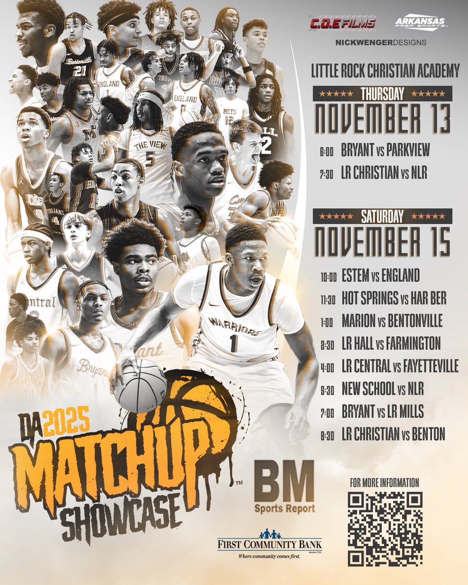 CrunkdOutEnt's tweet image. ⭐️⭐️ Da Matchup Showcase ⭐️⭐️
🔥🏀🏀🏀🏀🏀🏀🏀🔥
@FCBANK1997
🗓️ November 13 & 15
📍 Little Rock Christian Academy
Featuring the state's most elite teams and players, all on one stage. Don't miss the matchups everyone will be talking about!
